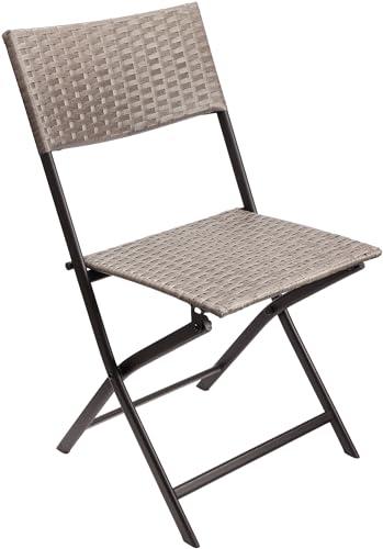 BRUBAKER Gartenstuhl Toskana - Polyrattan Klappstuhl wetterfest und...
