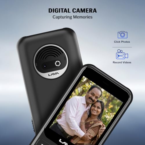 Image of Lava Gem Power + Dual Sim Keypad Phone (2.8 inch Display, Camera & Fast Charging) | 2575mAh Smart AI Powerful Battery | Wireless FM & Recording | Stereo Speakers | Call Recording (Black Gold)
