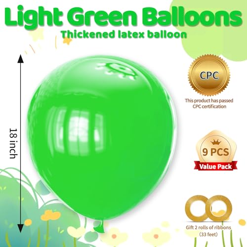 Image of 32 Pack 18 Inch Light Green Latex Balloons - Organic Baby Shower, Spa Party & Spring Decor