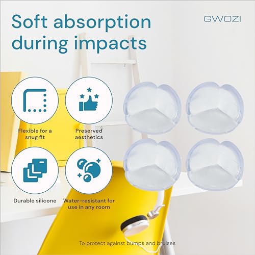 Image of Table Corner Protectors for Furniture - Silicone Corner Guards Self-Adhesive, 4 Pcs - Clear Furniture Corner & Edge Safety Bumpers - Sharp Edge Protector Pads for Desk, Glass Tables, Ball Shape