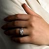 Dew Interlocking Trinity Ring – Sterling Silver, Traditional Style, Triple Rolling Rings, Symbolising the Past, Present & Future, Size Q #1