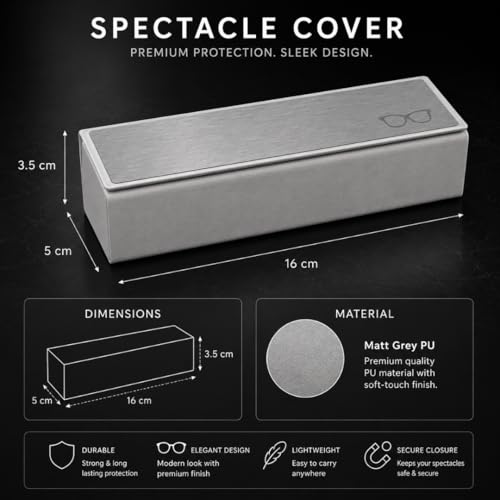 Image of First Lens Sunglasses Case, Portable Triangular Foldable Eyeglass Case, Hard Shell Protective Eyewear Holder for Men and Women