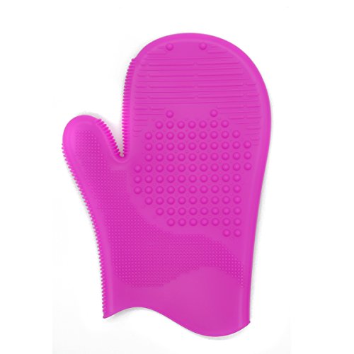 Limpiador de brochas de maquillaje, silicona guante lavado Depurador Junta Cosmética Fundación cepillo herramientas de limpieza rosa rojo