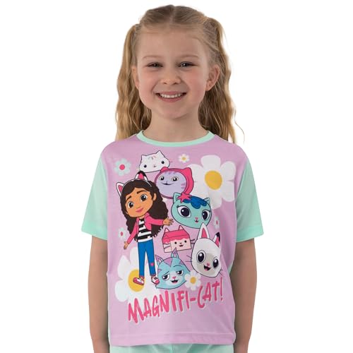 DreamWorks Gabby’s Dollhouse Girls Pajamas, Short Sleeve Pajama Set For Summer, Cute Kids Pj Sets3