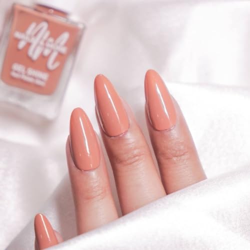 Image of Nails & More Auburn Nail Polish, Argan Oil-Infused Gel Shine, Rich Brown Nails, Earthy Nail Color | 10ml