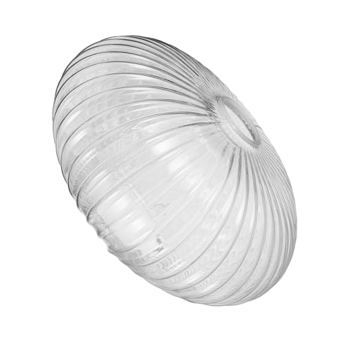 DECHOUS Pantalla de Vidrio Transparente para Lámpara Colgante Forma Esférica Diseño Acanalado 25 X 15 CM Pantalla de Repuesto para Cocina y Comedor Accesorio de Iluminación Hogar