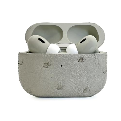 Merlin Craft Customized Apple AirPods Pro 3 Leather Ostrich (Leather-Ostrich-Ivory)