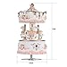 Carousel Music Boxes for Girls 3-Horse Rotating Windup Melody Castle in The Sky Color Change LED Lights Musical Gift for Daughter Birthday Christmas Festival Music Box Artware Pink