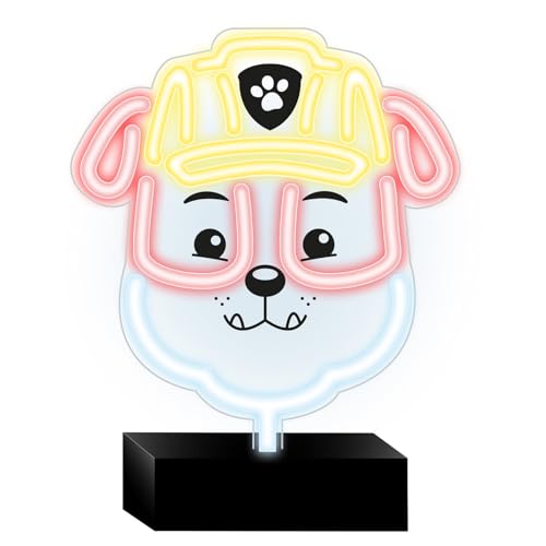 Lampe LED Néon Pat' Patrouille Rubble - Décoration Lumineuse pour Enfants - Veilleuse sur Support - USB - Cadeau Chambre Garçon Fille