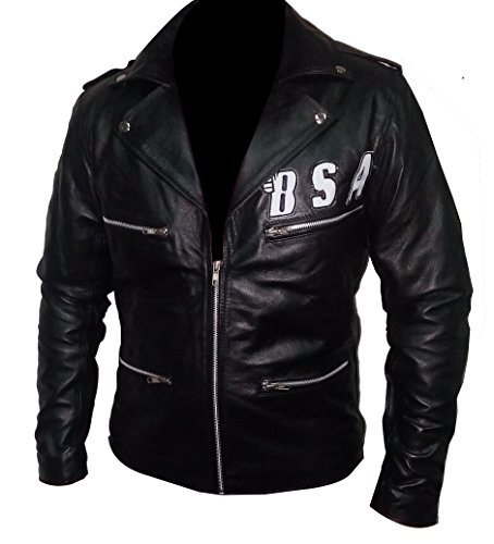 BSA Rockers Revenge George Michael Men's Classic Biker Leather Jacket2