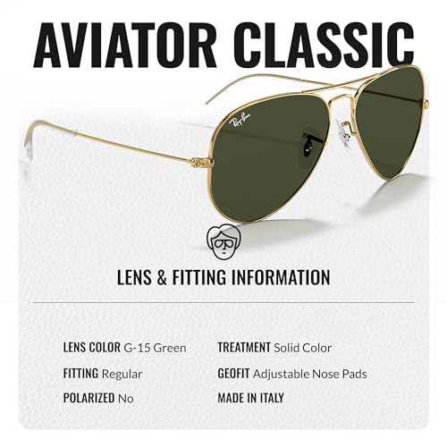 Ray-Ban RB3025 Classic Aviator Shape Sunglasses With Eyewear Kit Bundle - Adjustable Nose Pads - Ideal Formal and Casual Wear Retro Sunglasses4