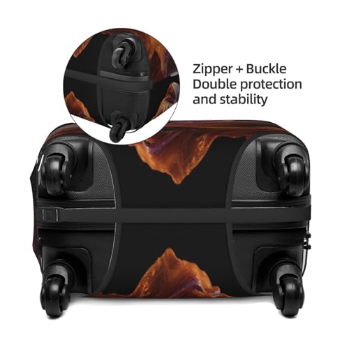 Aurora Tiger Head Durable Luggage Cover Suitcase Protector Anti-Scratch Luggage Cover Fits 18-32inch Luggage, Black, M4