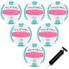 EVZOM 6 Pack Volleyballs Soft Beach Volleyball Official Size 5 for Outdoor/Indoor/Pool/Gym/Training Premium Volleyball Durability Stability Sports Ball with Pump