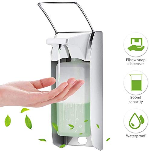 Preisvergleich Produktbild Seifenspender,Desinfektionsspender 500 ML Seifenspender Edelstahlgriff Hygienischer Seifenspender mit Wandmontur Medizinischer Desinfektionsmittelspender für Toilette Krankenhaus Restaurant (500ML)