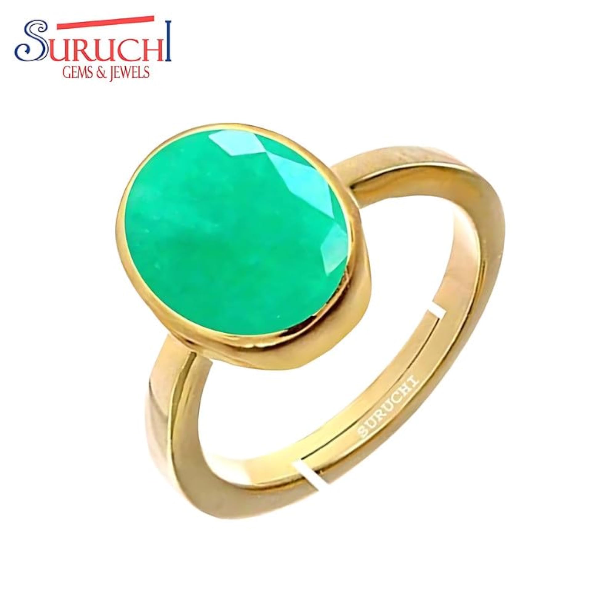 Emerald 9.25 Ratti Certified Natural Gemstone Adjustable Ring