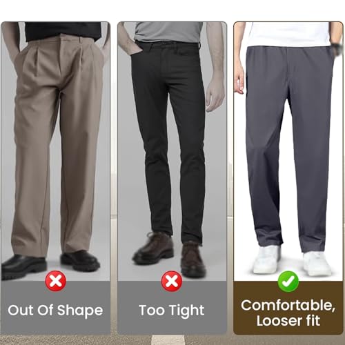 Puliam EaseTactic - Flex Fit Zipper-Pocket Durable Pants Puliam Mens Stretch Pants with Elastic Waist Relaxed Fit Work Hiking4
