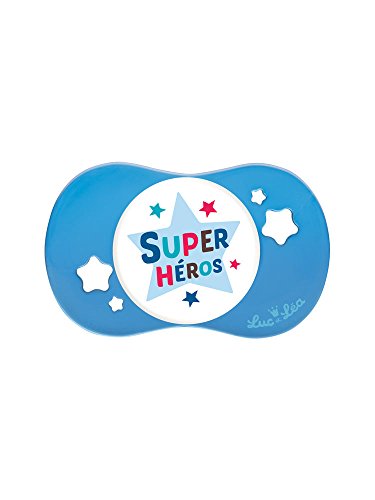 Luc et Léa Sucette Silicone Symétrique + 18 Mois - Super Héros