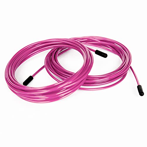 BRANK SPORTS® Pack of 2 Replacement Steel Ropes for all Jump Ropes | Length 12' | 2 Diameters and 7 Colors to Choose From | Replacement Bindings Included | Ideal for Advanced to Double Under