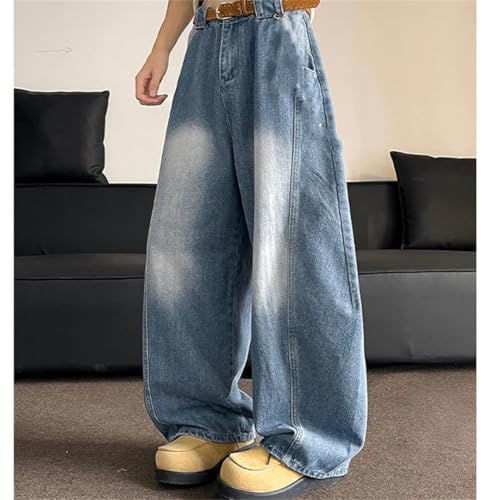 Men's Y2K Streetwear Jeans Harajuku Style Loose Fit Polished Distressed Denim Pants Hip Hop Trousers4