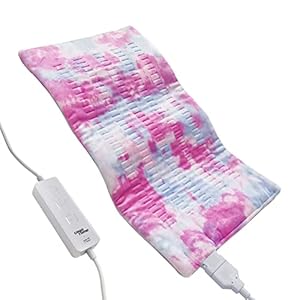 GOQOTOMO Almohadilla térmica con tecnología de calentamiento rápido para espalda, cintura, abdomen, dolor de cuello y calambres, terapia de calor húmedo y seco con almohadilla térmica de apagado