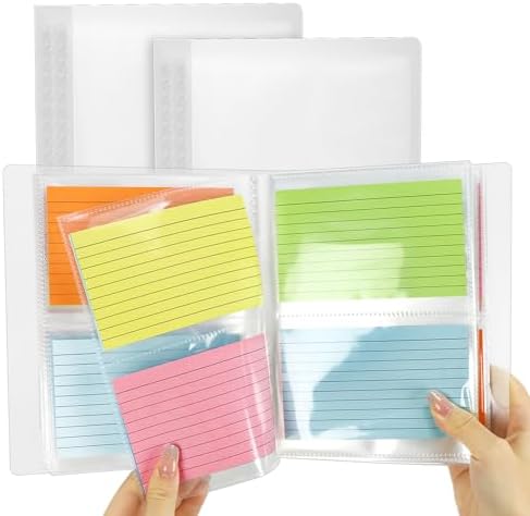 OPVM-4Packs 4x6 Index Card Box,Index Card Organizer Box With Lid ,Hold