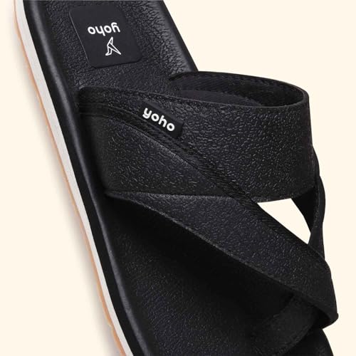 Image of YOHO Snugly Ethnic Orthopedic Slippers for Men | Diabetic Blood Circulation | Toe Ring Slip-On | Stylish Lightweight Flip Flops with Footpharma Footbed | Anti-Skid Chappals for Everyday