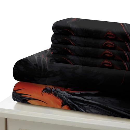 Parure de lit dragon 140x200 housse de couette microfibre pour ado garçon - 7