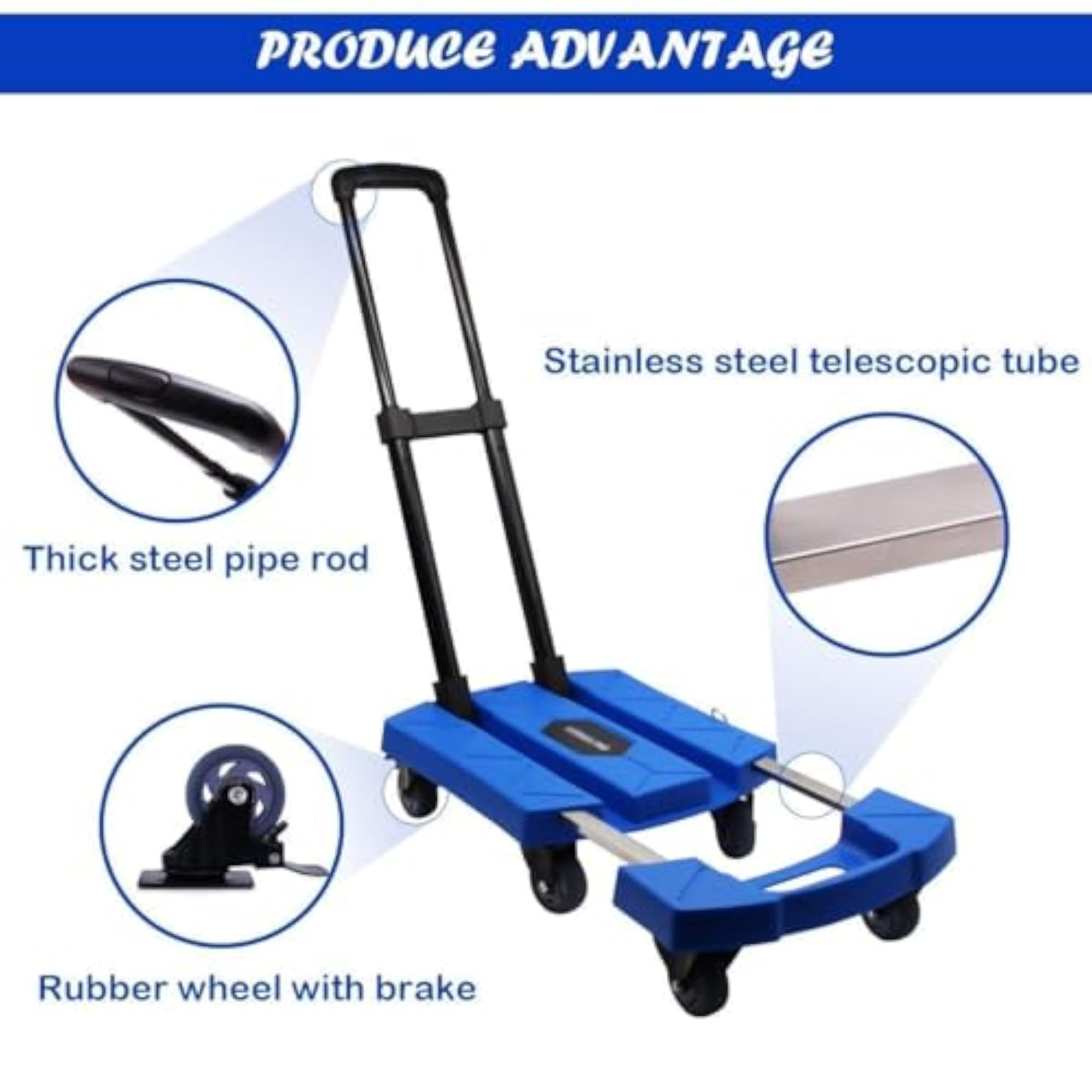 Folding Hand Truck Trolley 150 Kg Heavy Duty Utility Cart