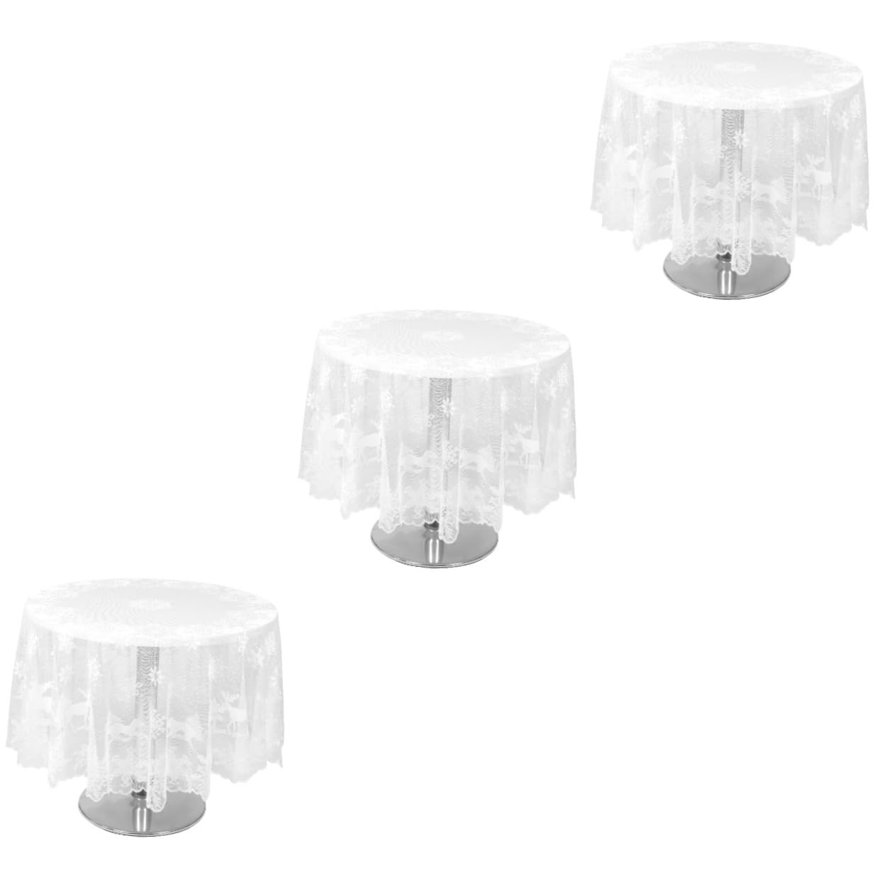 TOPBATHY 3St dekorative Tischdecke Urlaub Tischdecke Tischdekoration für den Esstisch Weihnachts weihnachtsmotiv winterliche Weihnachtsdekorationen Tisch schmücken Weiß