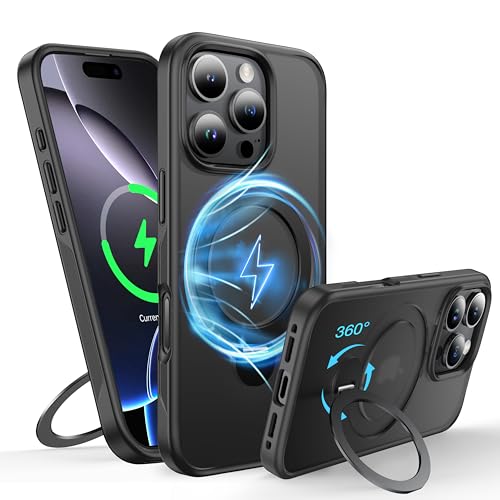 yČRMILKiEMagSafeΉzFNDMIL 360°] iPhone 16 Pro Max p P[X [~߃eNX`] [ڂɌȂX^h] cΉ VRt[ }bgn[hJo[ ACtH16 Pro Max p 