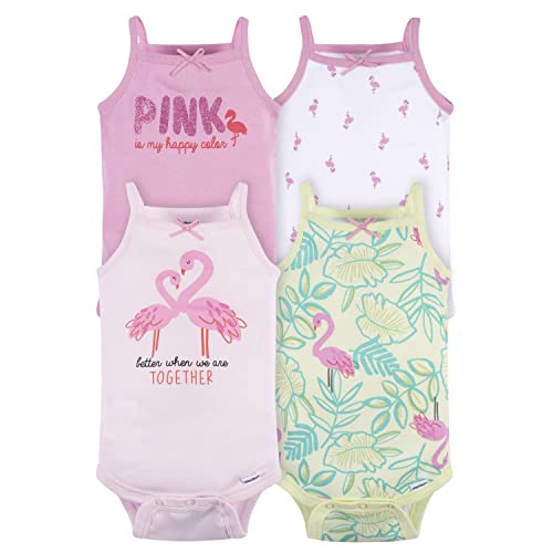 Image of Gerber Baby Girls Multi-Pack Sleeveless Onesies Bodysuit