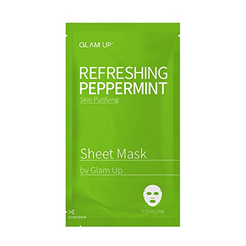 Sheet mask by glam up BTS Refreshing Peppermint Essential - Calming, Refreshing, Pore Tightening. pH - //coolthings.us