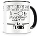 Samunshi® - Tazza da caffè con scritta in lingua tedesca "Ich denke an Tennis", altezza 95 mm, diametro 82 mm, colore: Nero