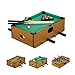 Relaxdays Multigame Tisch, 5 in 1, Tischkicker, Billard, Tischtennis, Schach & Backgammon, Multi Spieltisch, braun