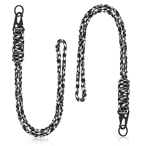 Frienda 2 Set Heavy Duty Paracord Lanyard Necklace Whistles Strap Braided 550 Keychain Lanyard for...