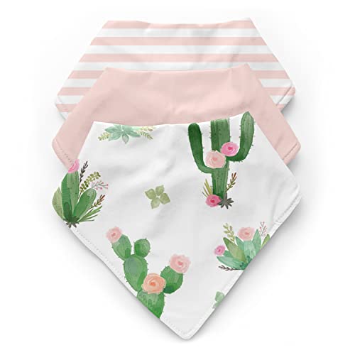 Image of Sweet Jojo Designs Baby Boy Girl Bandana Bibs for Newborn Infant Feeding Drool 3 Pack Set of Absorbent Fabric Bibdanas