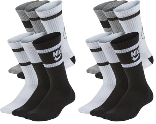 Image of Nike Unisex Kids' Everyday Cushioned Crew Socks (6-Pack) | Boys and Girls