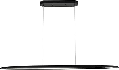 YISDESIGN Lámpara colgante lineal de madera de 71 pulgadas, color negro, colgante lineal, luces colgantes LED regulables, 50 W, para comedor,