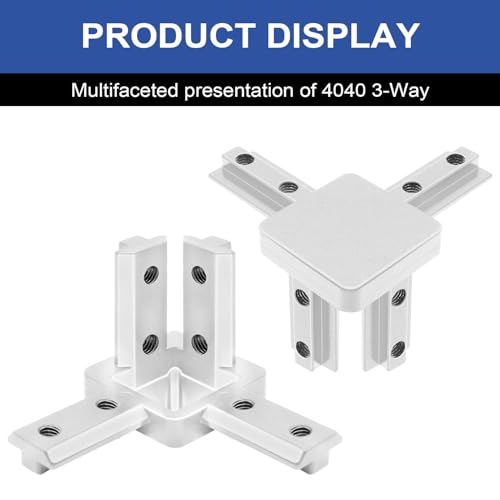Image of 12pcs 4040 3-Way Angel Bracket Corner Connector 4040 Aluminum Extrusion Hardware T-Slot Accessories V-Slotted with Screws for 4040 Aluminum Profile 3D Printer Frame Parts Silver