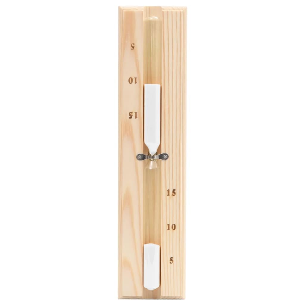 vidaXL 2-in-1 Sauna Hygrothermograph Sanduhr Set Saunazubehör Hygrometer Thermometer Saunauhr Klimamesser Glas Hitzebeständig Massivholz Kiefer