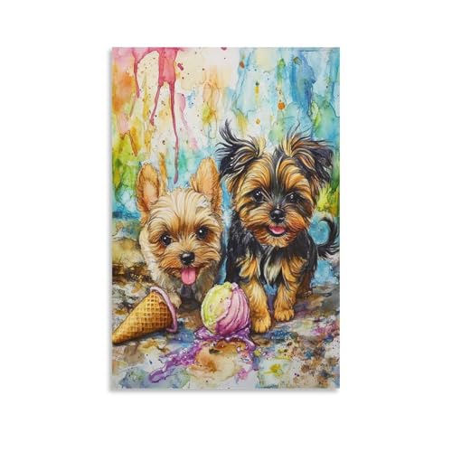 Cuadros decorativos de Terrier de Yorkshire para dormitorio