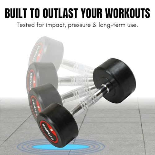 Image of Bouncer Dumbbells Pair 5 kg x 2 for Home & Gym Workout | Fixed Weight Dumbbells for Strength Training & Muscle Building | Heavy Duty, Unbreakable Gym Equipment (Black, 5kg)