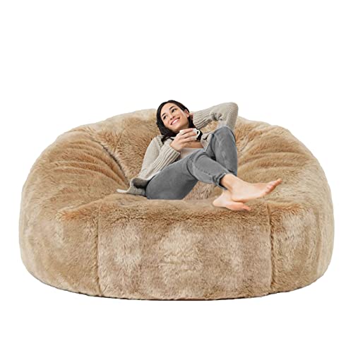 Taotique Giant Bean Bag Chair Cover(Cover Only, No Filler) Soft Faux Rh Fur Sofa Bed Cover Washable Bean Bag Couch Cover For Adult And Kids With Liner #TOP1