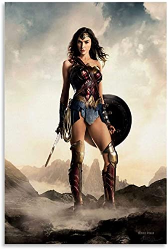 chuanglanja Affiche Et Peinture60*90cm sans Cadre Wonder Woman Film Justice Hero Beau Affiche Décoratif Mur Art Salon Affiches Chambre