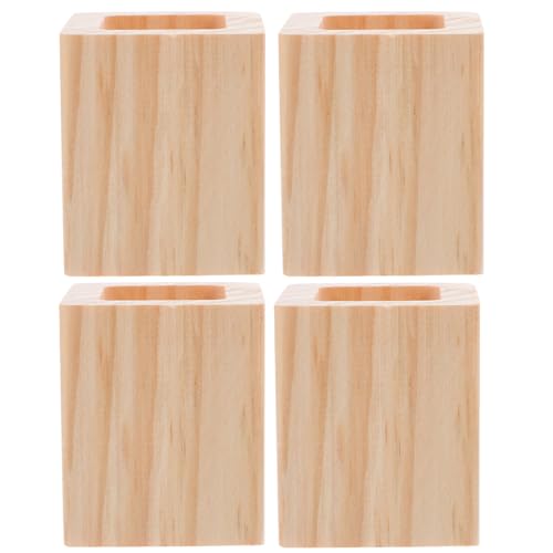 Warmhm 4pcs Bed Risers Solid Wood: Furniture Risers for Sofa Couch Chair Bed Table Desk Leg 3cm Height Extenders with Floor Protectors for Home Use