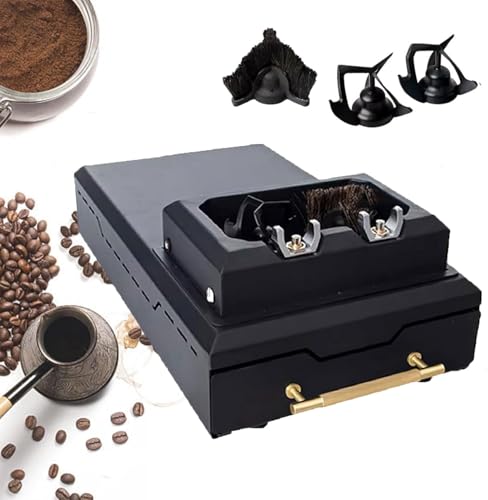 Limpiador de portafiltros de café, máquina de limpieza eléctrica con 2 raspadores y 1 cabezal de limpieza, 300 RPM, 150 W, apto para portafiltros de 58 mm