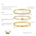 Camhanno Gold Bracelets for Women - Crystal Stackable Bangles with Friendship & Love Theme - Stainless Steel Jewelry, Ideal Birthday Gift (Style 5)