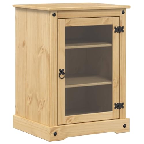 vidaXL Mueble HiFi Corona Madera Maciza de Pino 60x50x82 cm, Mueble de Almacenamiento, Soporte de Medios, Expositor de Discos, Soporte para Tocadiscos