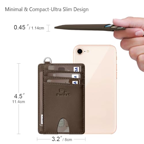 Image of FurArt Slim Minimalist Wallet RFID Credit Card Holder for Men | slim minimalist compact rfid id window thin