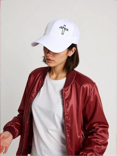 Gorra clásica ajustable con cruz bordada blanca miniatura 5